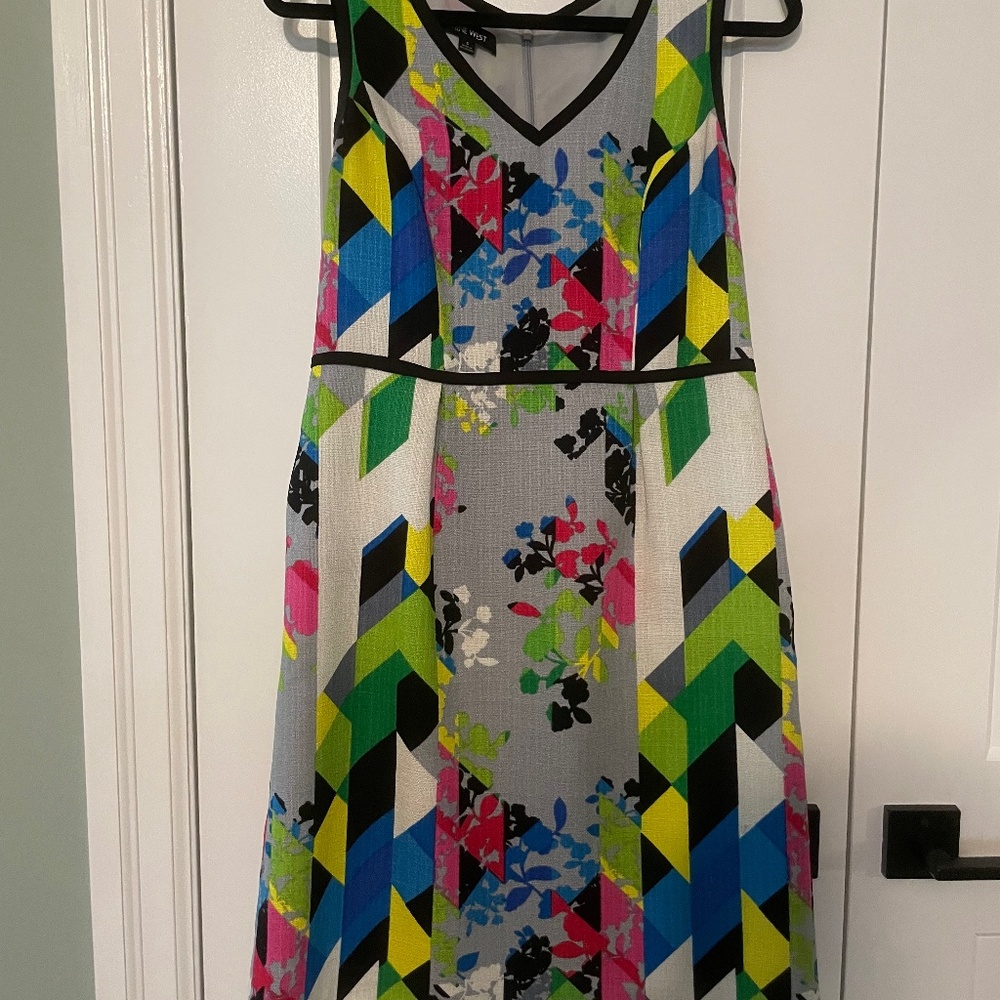 Nine West V-neck Dress multicolour and pattern